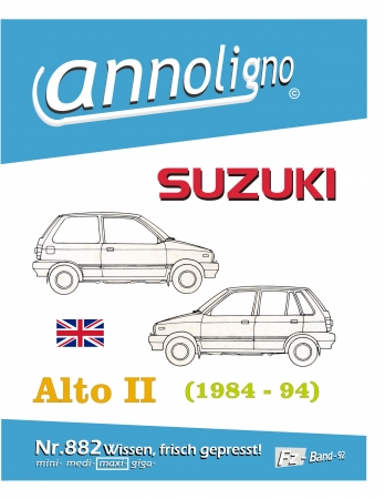SUZUKI Alto II (1984 - 94) Bedienungs- und Wartungsanleitung in ENGLISCH - annoligno 882